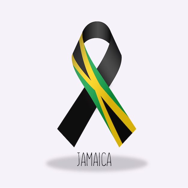 Jamaica flag ribbon design Vector | Free Download