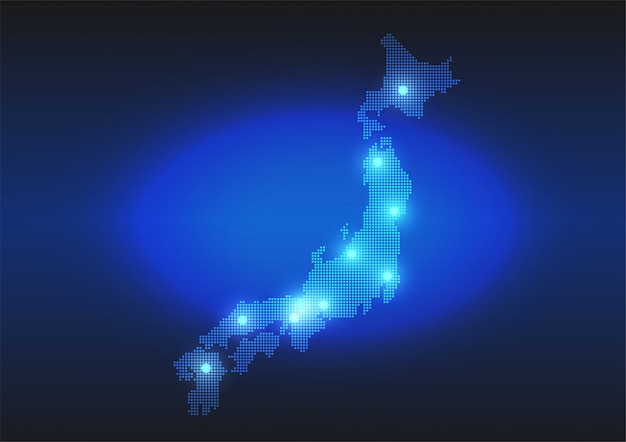 デジタルスタイルの日本地図 プレミアムベクター