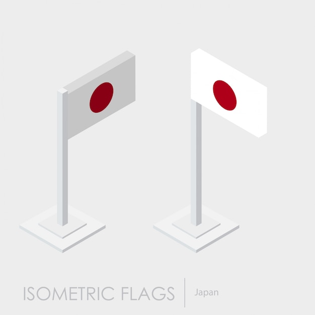 Free Vector Japan Flag 3d Isometric Style