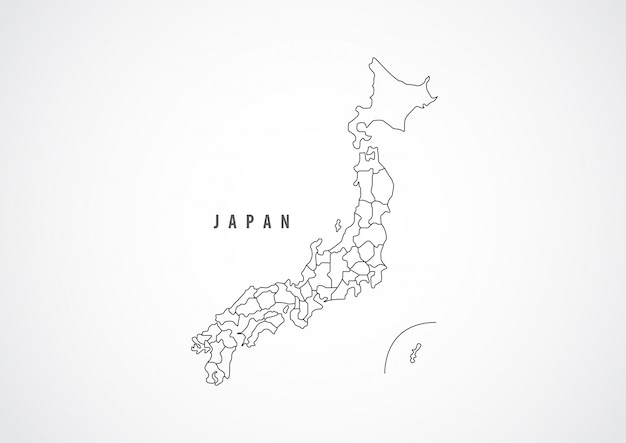 Premium Vector Japan Map Outline On White Background