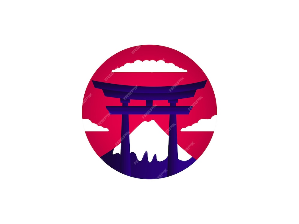 Premium Vector | Japan religion mount logo design concept