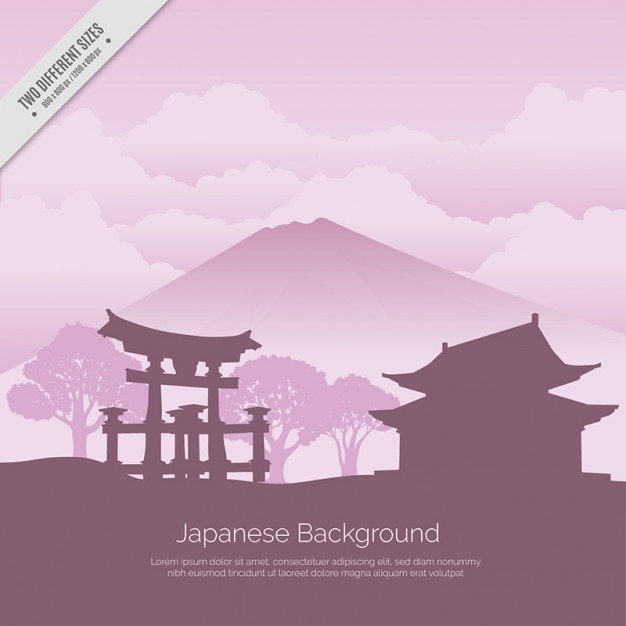 Japanese background with temple