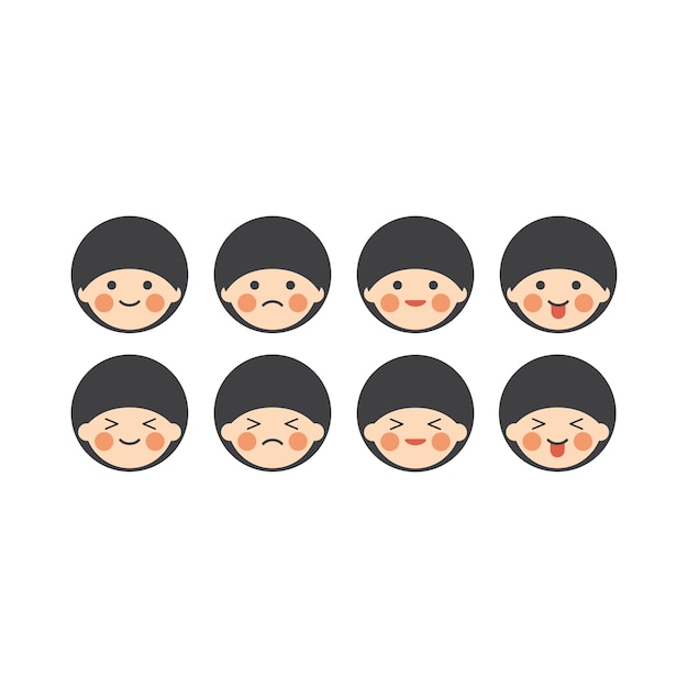 Premium Vector Japanese Chibi Emoji Character Set