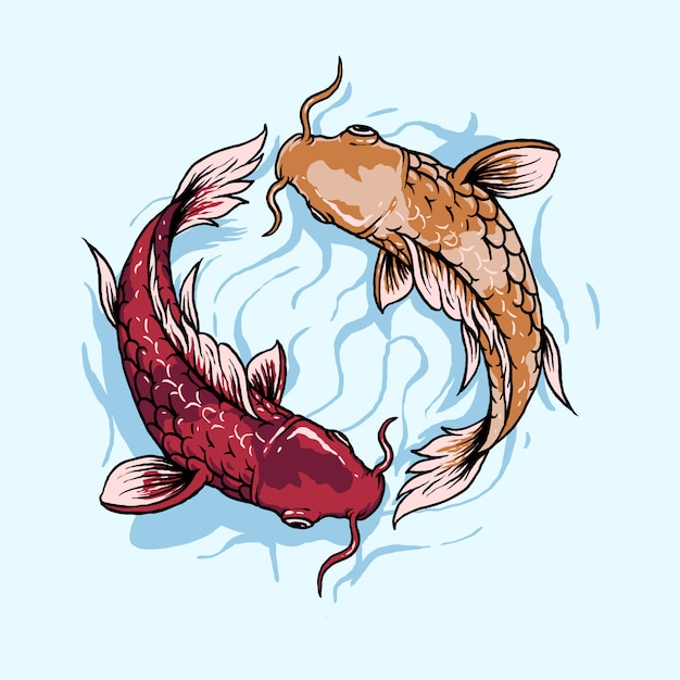 Premium Vector | Japanese fish illustration