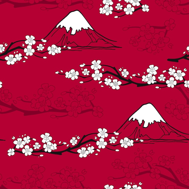 Japanese flower pattern Vector | Free Download