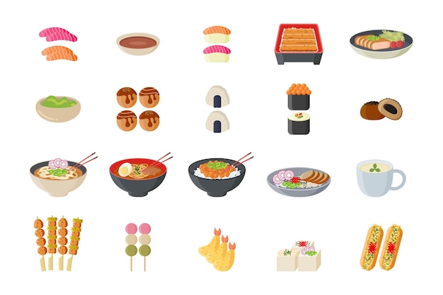 Premium Vector | Japanese food cuisine illustration