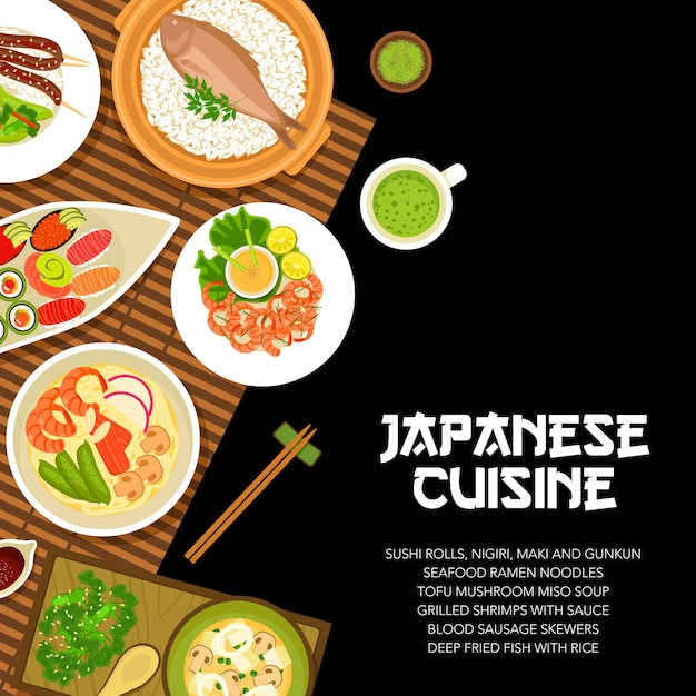 Premium Vector Japanese Food Cuisine Menu Japan Dishes And Meals