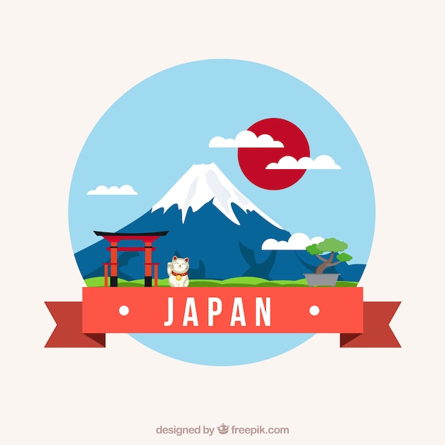 Japanese landscape Vector | Premium Download