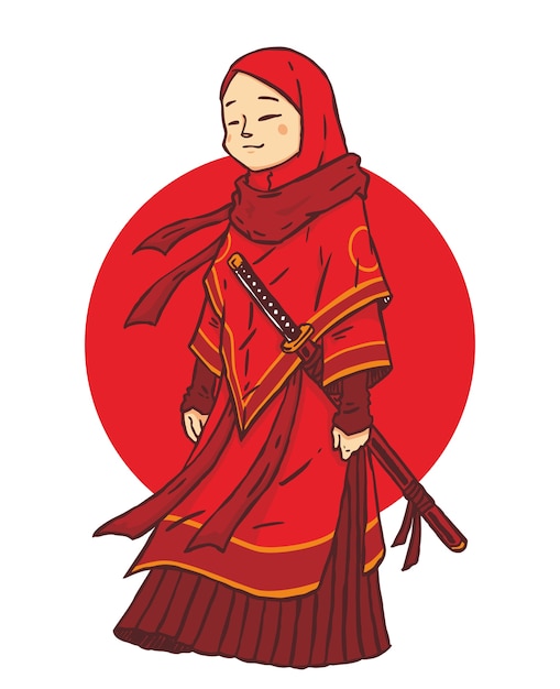 [تصویر:  japanese-samurai-hijab-girl-illustration_3115-30.jpg]