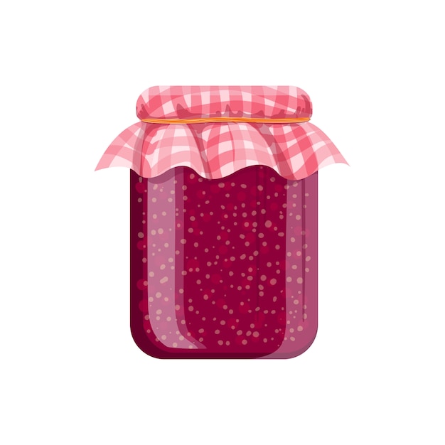 Premium Vector | Jar of homemade raspberry jam. cartoon illustration.