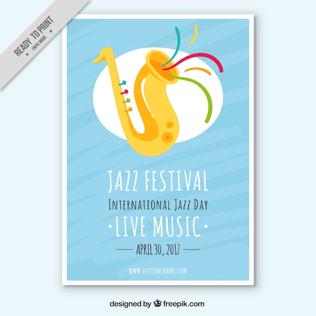 Free Vector | Jazz festival brochure