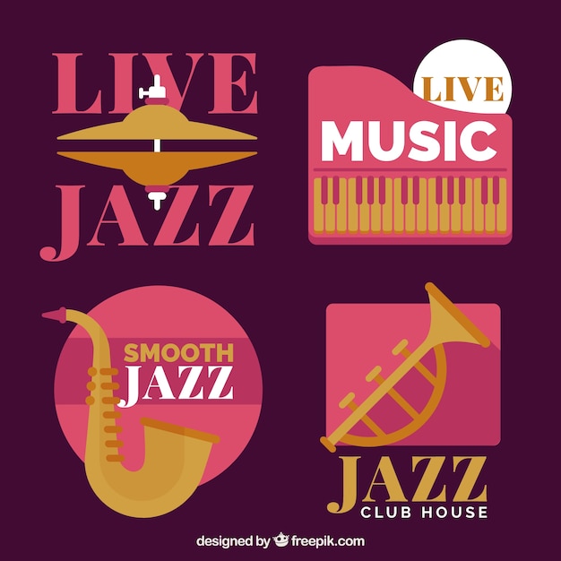 Download Free Download Free Jazz Logo Collection With Flat Design Vector Freepik Use our free logo maker to create a logo and build your brand. Put your logo on business cards, promotional products, or your website for brand visibility.