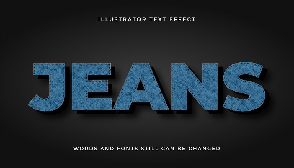 Premium Vector | Jeans editable text effect