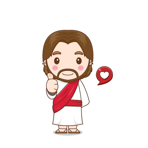 Premium Vector Jesus Christ Posing Thumb Up