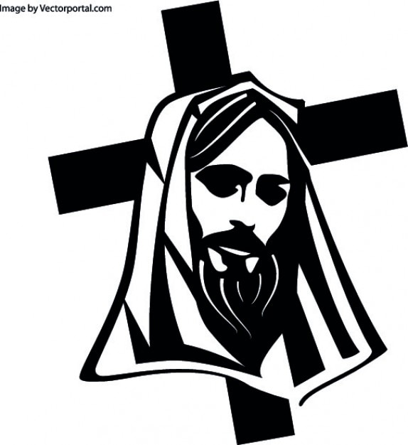 Jesus head with cross
