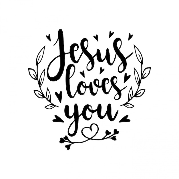 Download Jesus loves you. religious illustration.bible hand drawn ...