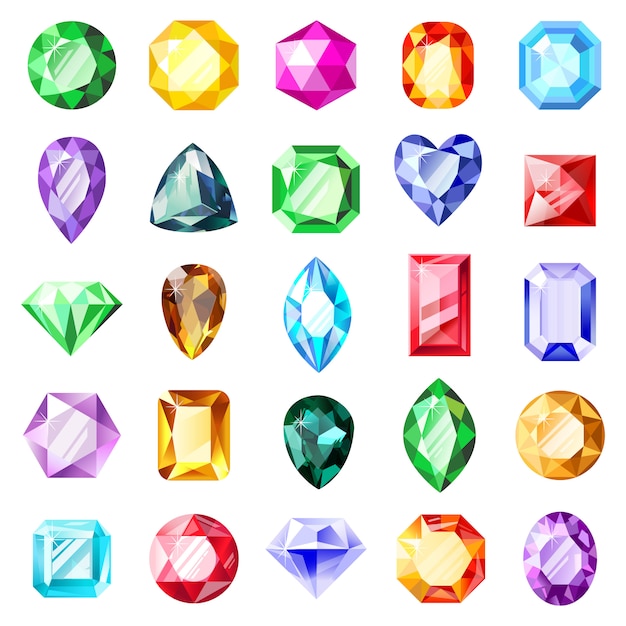 Premium Vector | Jewel gemstones. jewelry crystal gems, diamond jewel ...