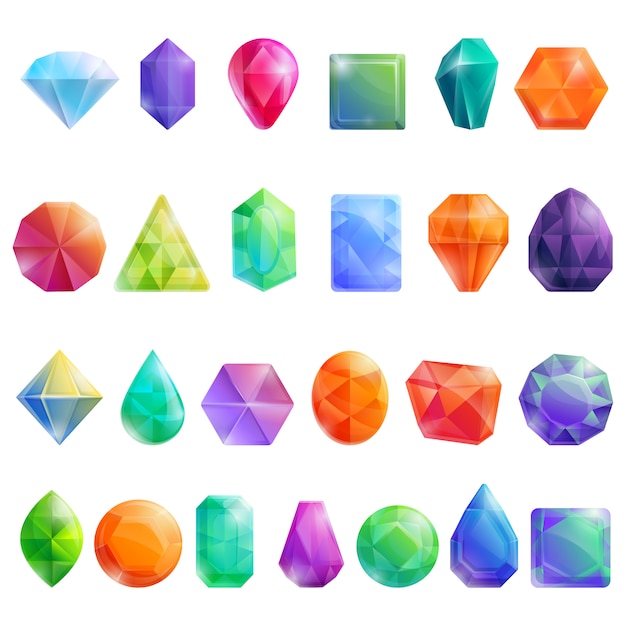 Premium Vector | Jewels set, cartoon style