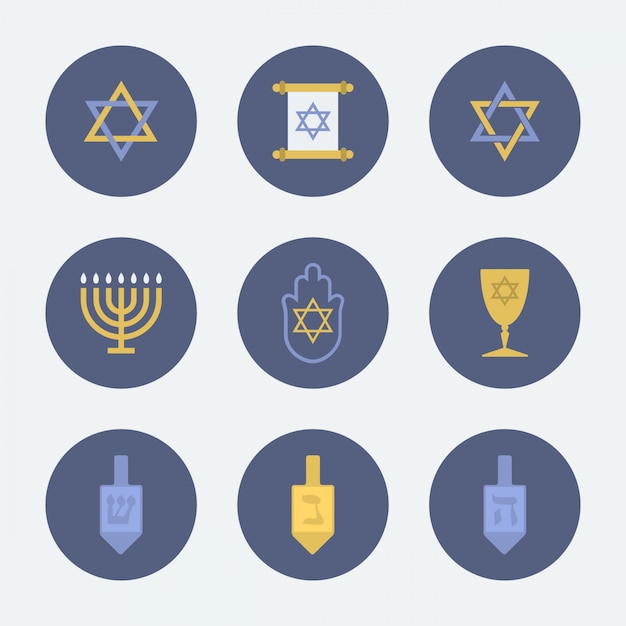 Premium Vector | Jewish icon collection