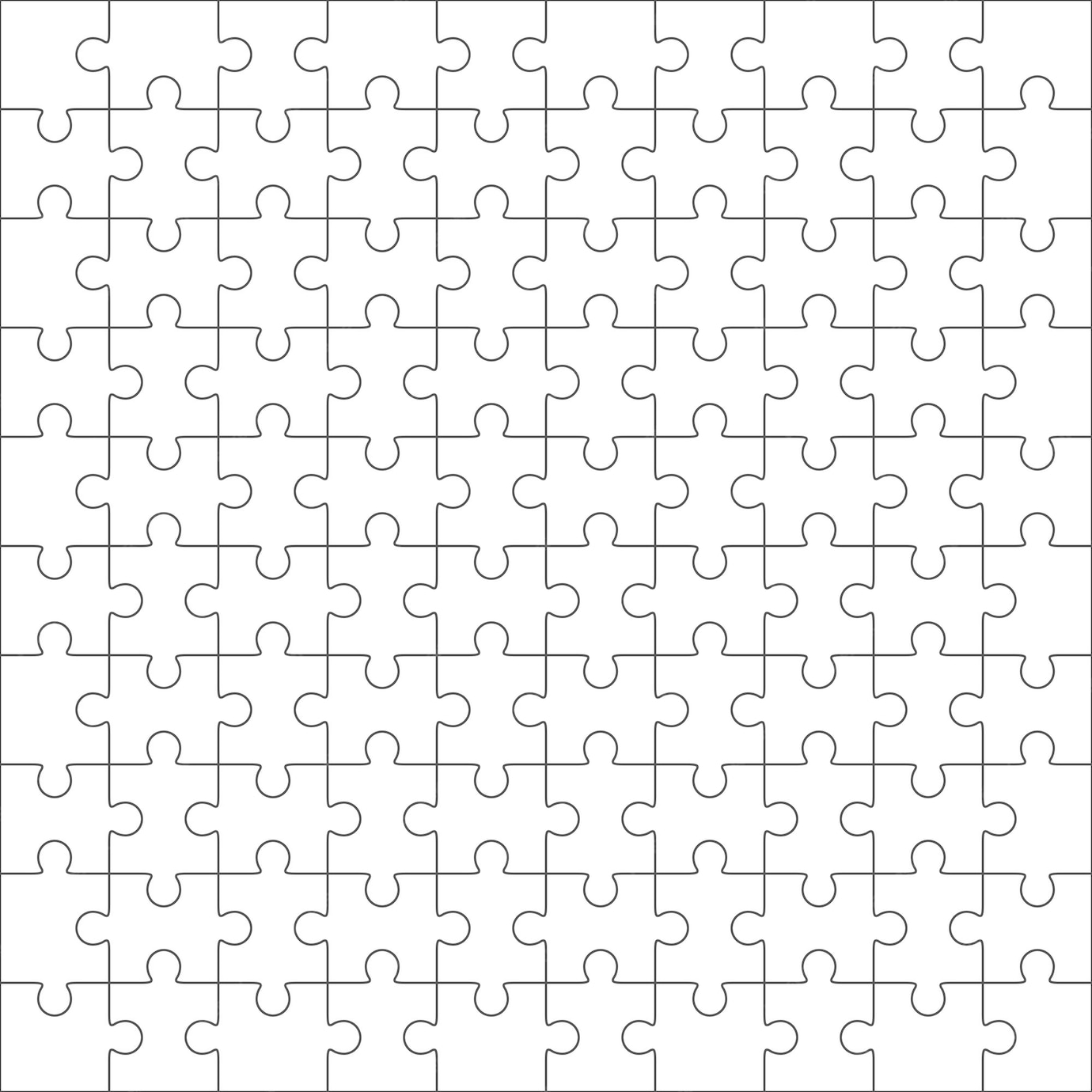 Premium Vector | Jigsaw puzzle vector, blank simple template 10 x 10