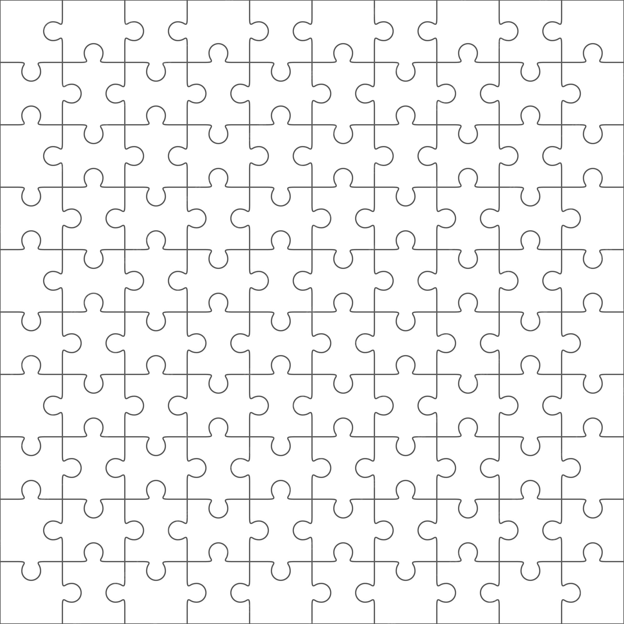 Premium Vector Jigsaw puzzle vector, blank simple template 10 x 10