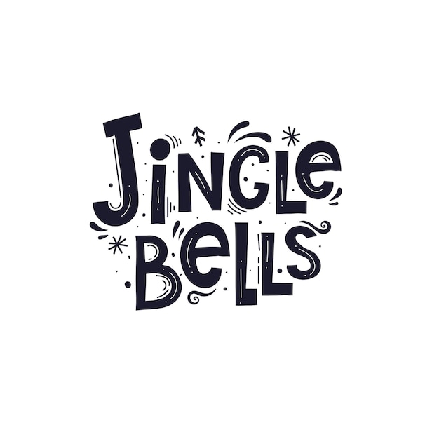 Premium Vector | Jingle bells hand drawing lettering