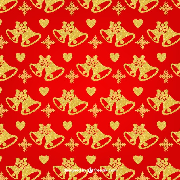 Premium Vector Jingle bells pattern in red and gold tones