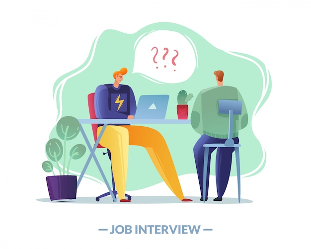 Job interview simple illustration Premium Vector