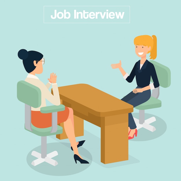 Premium Vector | Job interview vector illustration