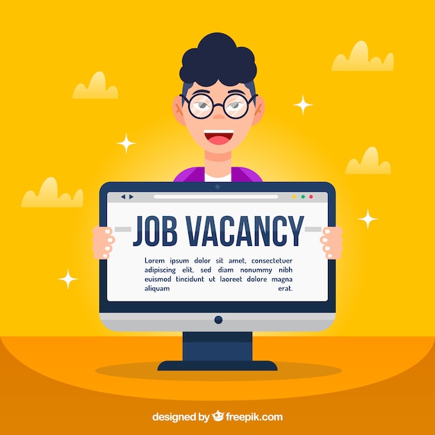 Free Vector Job Vacancy Background With Boy