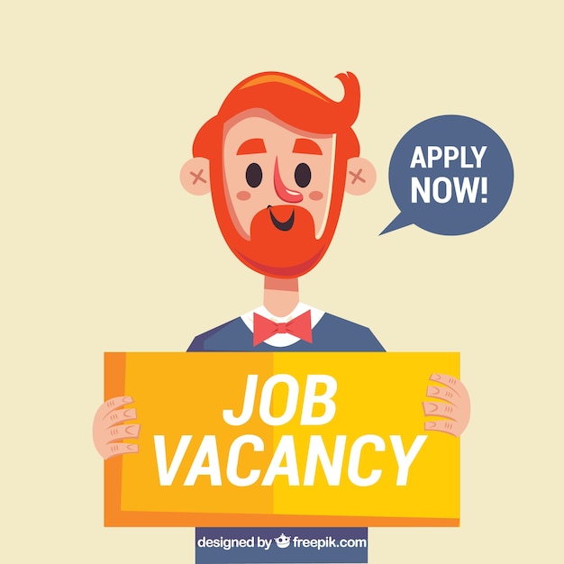 Free Vector Job Vacancy Background With Worker