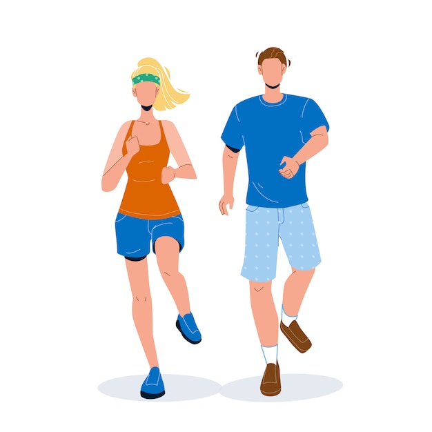 Premium Vector | Joggers man and woman running together