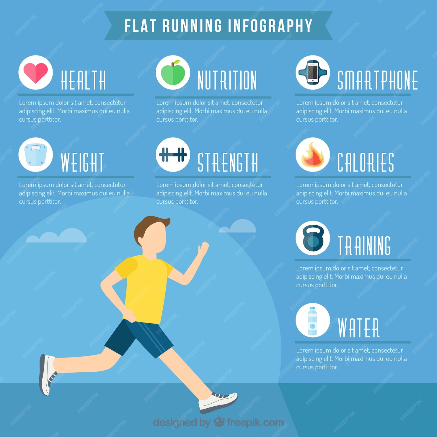 Free Vector | Jogging infographics in flat design