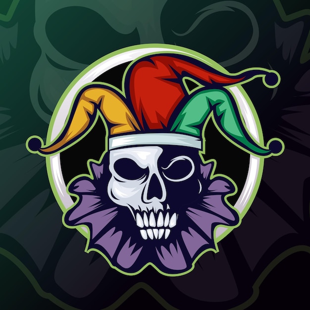 Joker head or clown mascot esports mascot logo. Free Vector
