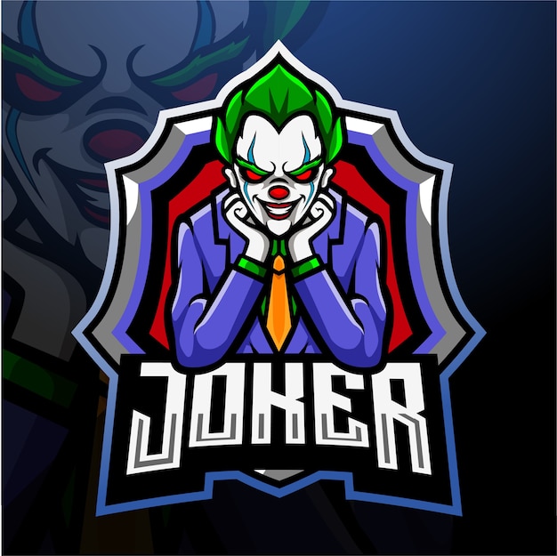 Premium Vector | Joker mascot esport logo design