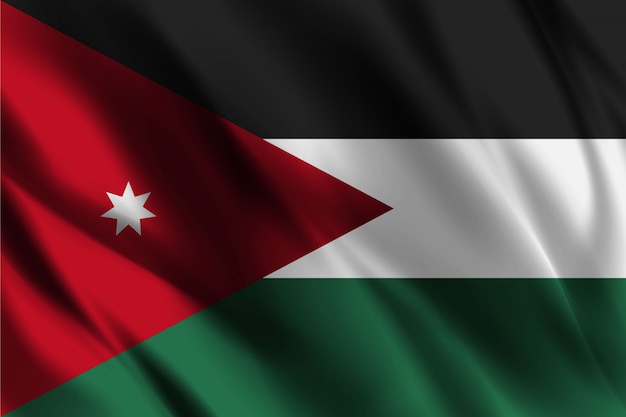Download Jordan flag waving abstract background | Premium Vector