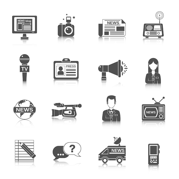 Journalist icon black | Premium Vector