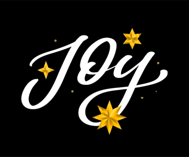 Premium Vector  Joy text vector, calligraphy, lettering, christmas, vintage