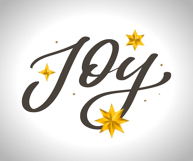 Premium Vector  Joy text vector calligraphy lettering christmas vintage