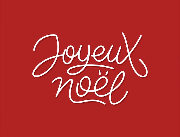 Premium Vector | Joyeux noel calligraphic line art typography