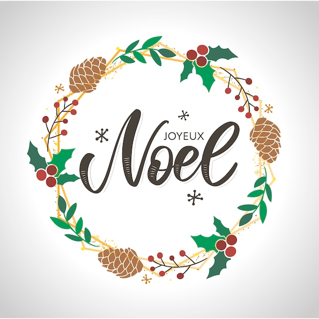 Premium Vector Joyeux Noel Lettering