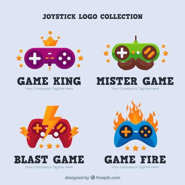 Download Free Joystick Logo Collection With Flat Design Free Vector Use our free logo maker to create a logo and build your brand. Put your logo on business cards, promotional products, or your website for brand visibility.