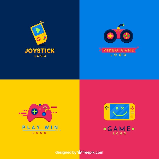 Download Free Download This Free Vector Joystick Logo Collection With Flat Design Use our free logo maker to create a logo and build your brand. Put your logo on business cards, promotional products, or your website for brand visibility.