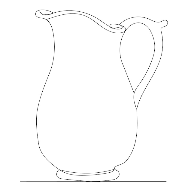 Premium Vector | Jug one line drawing on white background, vector