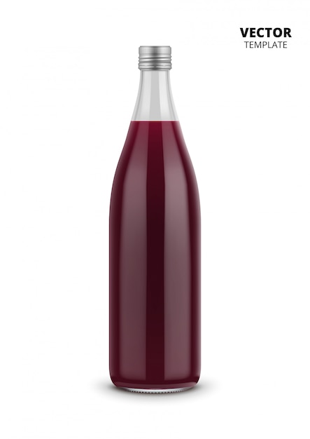 Download Juice bottle glass mockup isolated | Premium Vector
