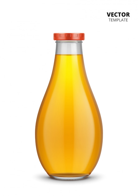 Download Juice bottle glass mockup isolated | Premium Vector