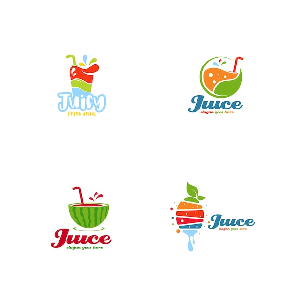 Download Free Juice Logo Set Vector Premium Vector Use our free logo maker to create a logo and build your brand. Put your logo on business cards, promotional products, or your website for brand visibility.