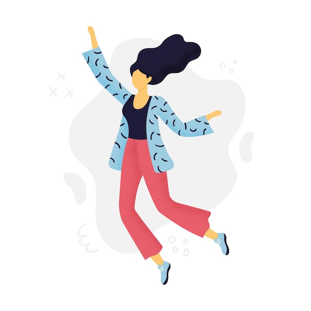 Premium Vector | Jumping woman in flat style