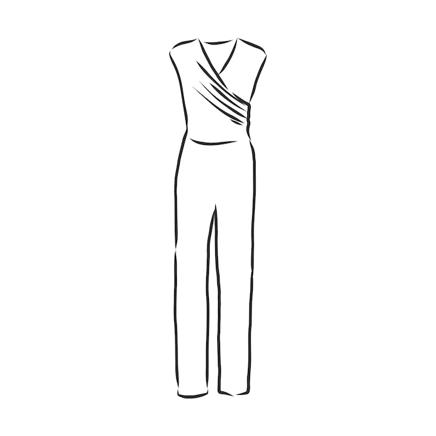 Premium Vector Jumpsuit Sketch Jumpsuit Vector Sketch Illustration