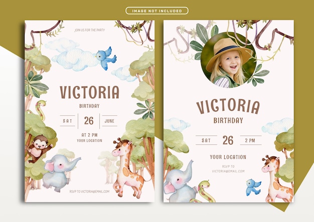 Download Premium Vector | Jungle adventure theme birthday ...